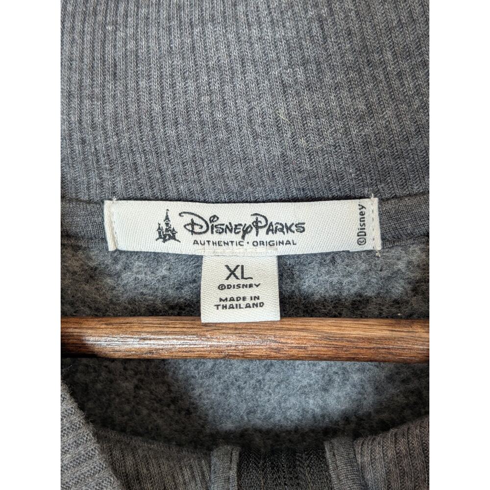Disney Parks Minnie Mouse Polka Dot Zip Up Raglan Fleece Gray Bomber Jacket XL - Picture 3 of 8